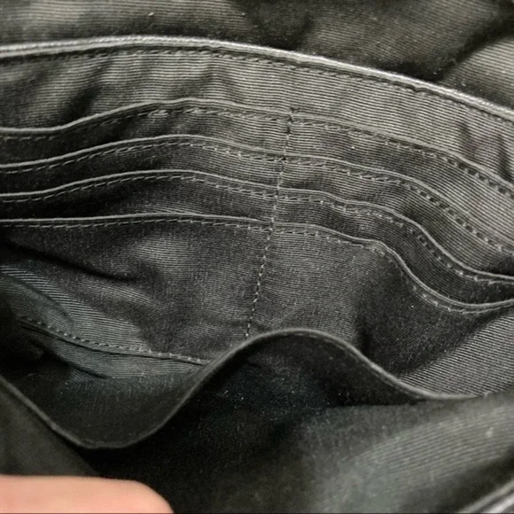 Coach black leather Ashley wristlet bag